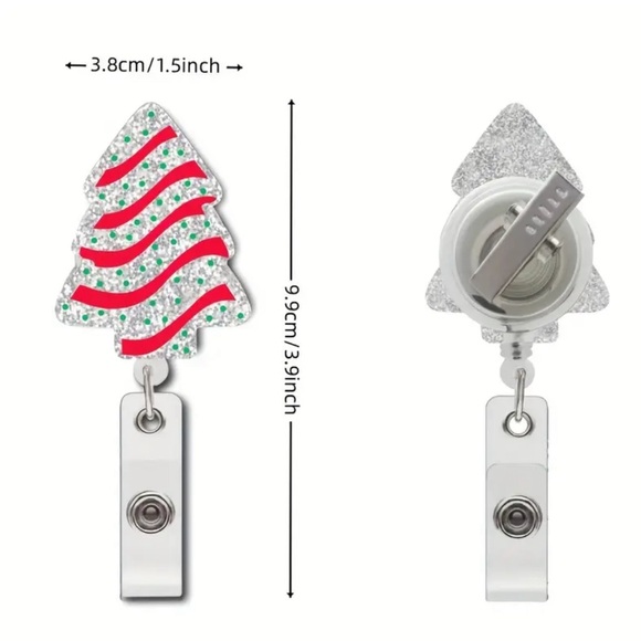 🆕🎄NIP Cute Sparkly Christmas Badge Reel - Picture 3 of 3